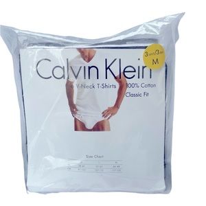 Calvin Klein Pack of Six 6 Men’s V Neck T-Shirts M Medium New NOS 100% Cotton